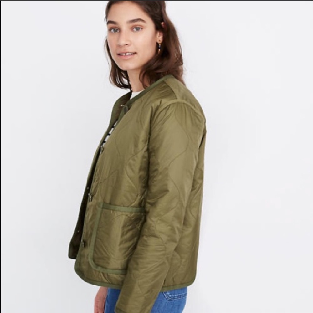 Madewell Quilted Liner Jacket in Vintage Moss - Picture 8 of 8